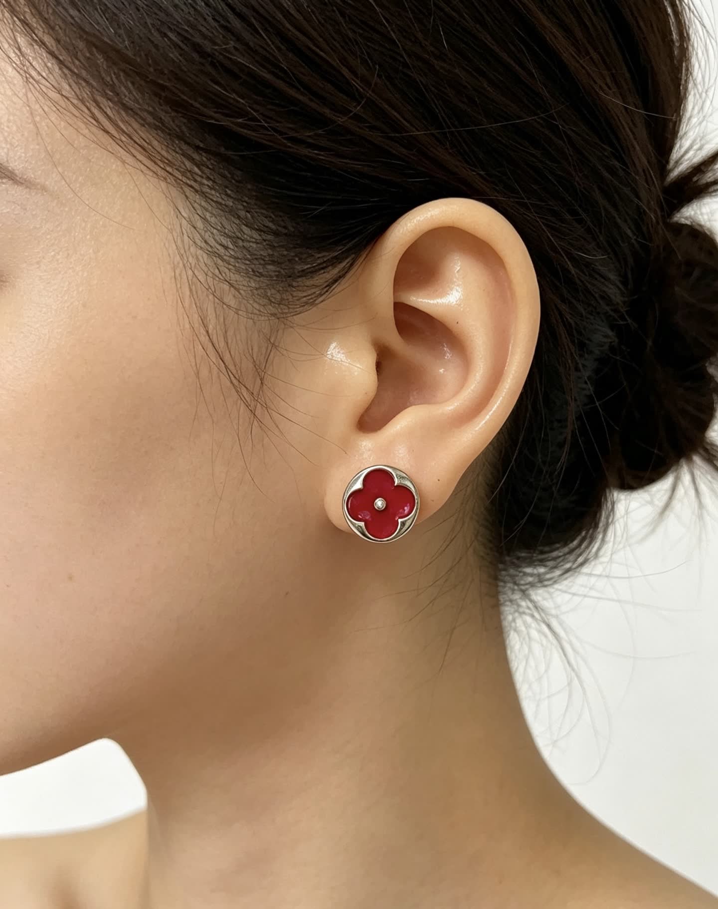 Louis Vuitton Red Flower Earrings